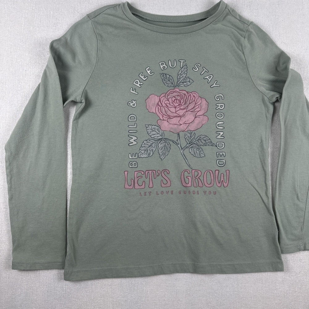 Oshkosh Large 10-12 Long Sleeve‎ T Shirt Top Girls Wild & Free But Stay Grounded